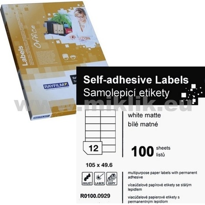 Rayfilm R0100.0929A samolepící 105x49,6mm bílé 100 listů