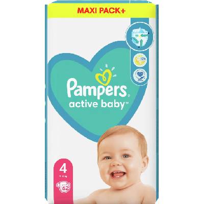 Pampers Бебешки пелени Pampers - Active Baby 4, 62 броя (1007000110)