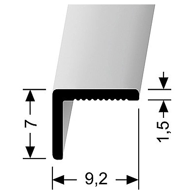 Küberit Stenový ukončovací profil Stříbro F4 9,2x7mm