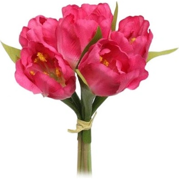Umělá květina svazek Tulipán, růžová,