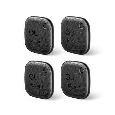 Комплект от 4 броя устройства за намиране на изгубени вещи чрез FindMy - Anker Eufy Security SmartTrack Link 4 Pack (черен) (E87B0012)
