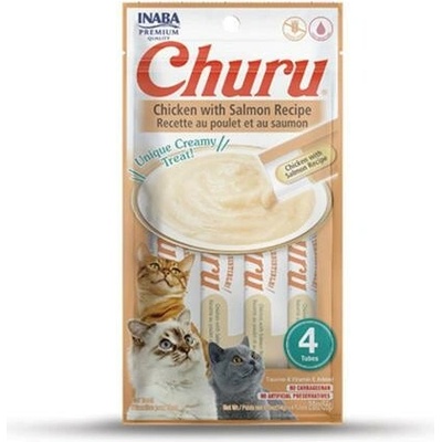 Pamlsok Inaba Churu Pyré cat Kura s lososom 4 tuby 56 g