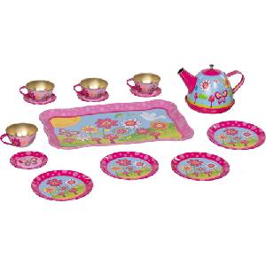 Goki Детски сервиз за чай Goki - Funky Flowers, 14 части (51441) - baby