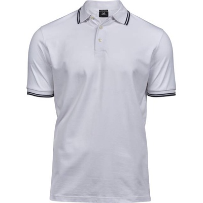 TEE JAYS tj1407 / Мъжка еластична поло тениска от плътен памук - бяла/тъмносиня s (18140790801)