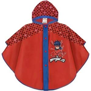  Пончо за дъжд Perletti Kids Miraculous Ladybug 99706, Червен