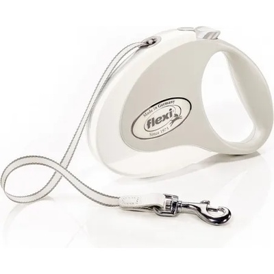 Nobby Автоматичен повод FLEXI Style М - БЯЛ - лента 5 м - 25 кг