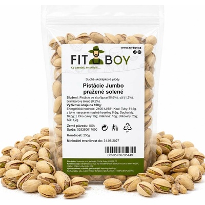 FITBOY Pistácie JUMBO pražené solené 250 g