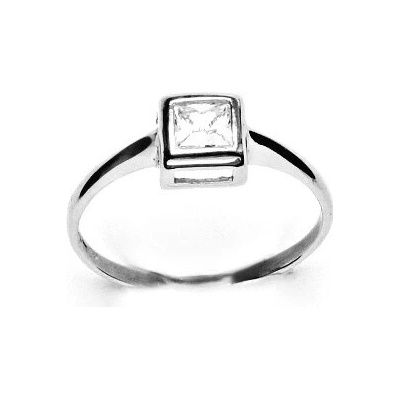 Čištín zlatý čtverec čirý zirkon bílé zlato T 1030