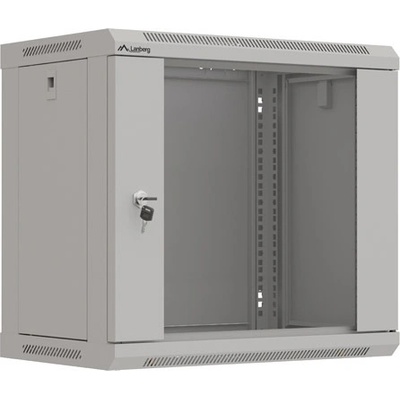Lanberg rack cabinet 19" wall-mount 9U/540x350 (flat pack) with glass door grey (WF03-5309-10S)