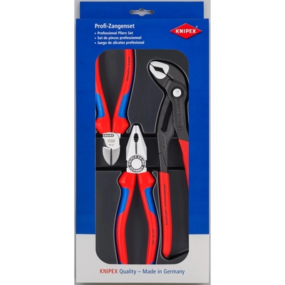 Knipex Sada 3 kleští - kombinované, boční štípací a sikovky Cobra – Zboží Mobilmania