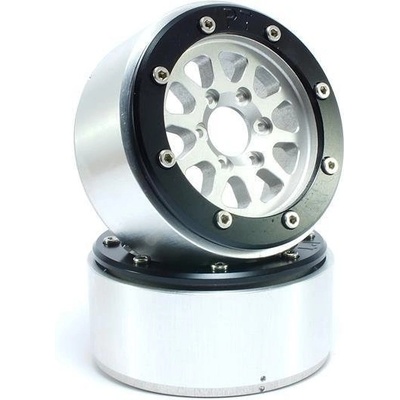 Absima Kovové Beadlock CNC disky Metsafil 1.9 Gear Silver/Black 2 ks