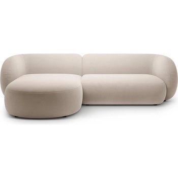 Micadoni Бежов кадифен ъглов диван (ляв ъгъл) Kate - Micadoni (MIC_LC_44_F1_KATE1)