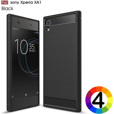 Sony Xperia XA1 Удароустойчив Carbon Fiber Калъф и Протектор