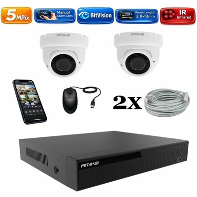 Amiko IP 2 kamerový set Manual Zoom Dome 1505K2