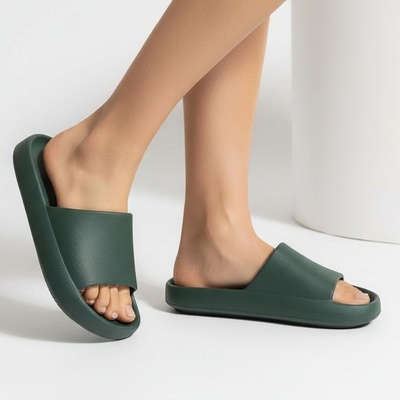 Тъмнозелени дамски гумени джапанки