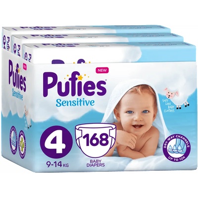pufies Бебешки пелени Pufies Sensitive 4, 168 броя (3800024035661)