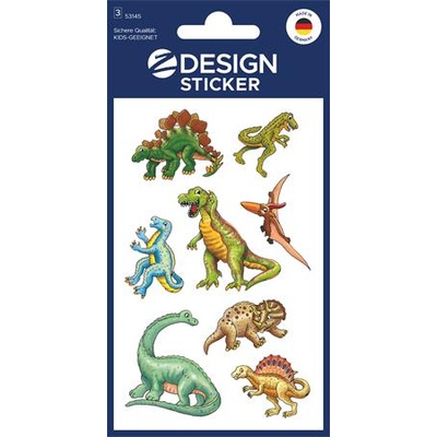 Avery zweckform Стикер, хартия, 3 листа, 76x120 mm, AVERY ZWECKFORM, "Z-Design No. 53145", динозаври (53145)