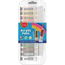 Akrylové farby KEYROAD, 12 x 12 ml, mix farieb