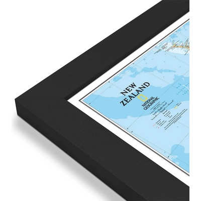 National Geographic Nový Zéland - nástěnná mapa Classic 60 x 77 cm Varianta: mapa v dřevěném rámu, Provedení: Pegi černý