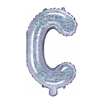 Image 1 of PartyDeco Балон от фолио Mini - Буква С 35см холографичен