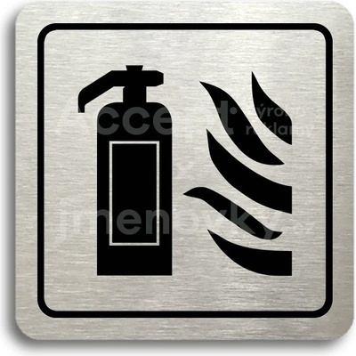ACCEPT Piktogram hasicí přístroj - stříbrná tabulka - černý tisk – Sleviste.cz