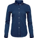 TEE JAYS tj4003 / Дамска дънкова риза от твил с дълъг ръкав - индигово синьо xl (18400311404)