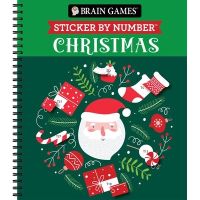 Brain Games - Sticker by Number: Christmas 28 Images to Sticker - Santa Cover - Bind Up Publications International LtdSpiral