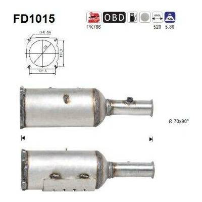 Filtr sazových částic, výfukový systém AS FD1015