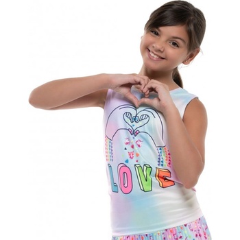 Lucky in Love Тениска за момичета Lucky in Love Novelty Print Animoji Love Tie Back Tank Girls - Многоцветен