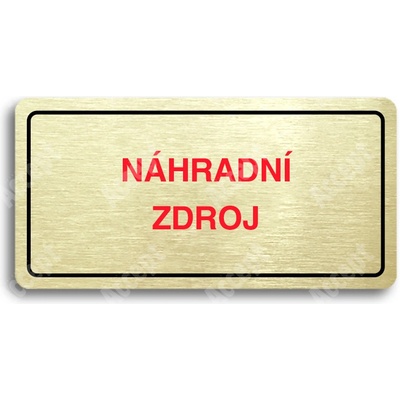 ACCEPT Piktogram NÁHRADNÍ ZDROJ - zlatá tabulka - barevný tisk