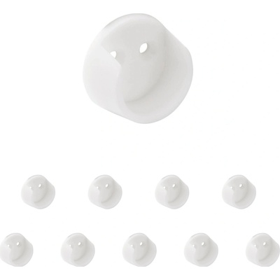 Walteco Držiak šatníkovej tyče priemer 20 mm biely 2 ks 92198
