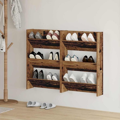 vidaXL Шкаф за обувки 2 бр. 60 x 18 x 90 см Инженерна дървесина (875147)
