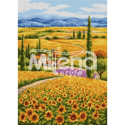 Milena Style Поле слънчогледи - гоблен със схема конци Ariadna 1: 1