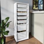 TopMebel Kayra TopMebel меламинов многофункционален шкаф със 7 кошници в бял цвят 45.4x30x125cm