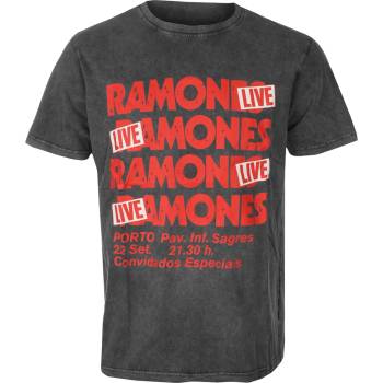ROCK OFF мъжка тениска Ramones - Concert Stone Wash Uni CHAR - ROCK OFF - RASTNW76MC