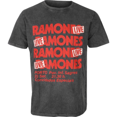 ROCK OFF мъжка тениска Ramones - Concert Stone Wash Uni CHAR - ROCK OFF - RASTNW76MC