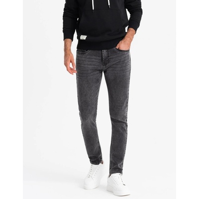 Ombre Men's tailored denim pants with elastane graphite