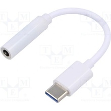 Savio AK-35 USB 3.1, Jack 3,5mm zásuvka,USB C vidlice, 0,12m, bílý