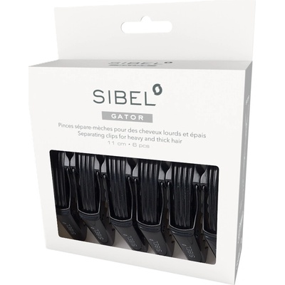 Sibel Gator 6ks klipy do vlasov 11cm, čierne