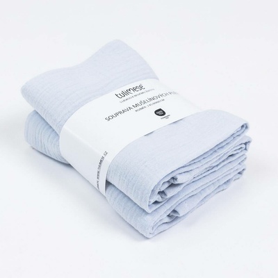 Tulimese Mušelínové pleny baby blue souprava