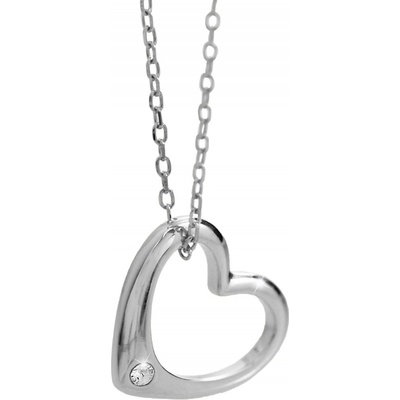 JSB Stříbrný se Swarovski Elements bílé srdce krystal vs-92300371cr