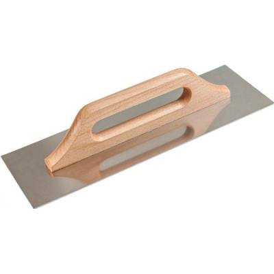 Těsmat cz Hladítko nerez hladké 27x13cm, dřevěná rukojeť TESD3000
