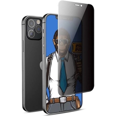 Blueo Затъмняващ Стъклен Протектор за iPhone 16 Pro Max, Blueo Privacy 5D Glass, Черен (Bulk) (6934663764389)