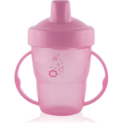 Baby Care Преходна чаша с дръжки и твърд накрайник Lorelli Baby Care - 210 ml, Розова (10230550002)