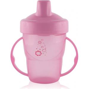 Lorelli Преходна чаша с дръжки и твърд накрайник Lorelli Baby Care - 210 ml, Розова (10230550002) - kindermarket
