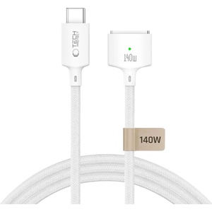 Tech-Protect mmc01 ultraboost magnetic macbook cable usb-c to magsafe 3 140w 300cm white (5906302342266)