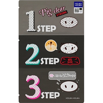 Holika Holika Pig Clear Blackhead 3-Step Kit (Strong) Почистващи лепенки дамски