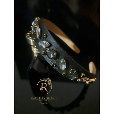 Radi handmade Черна диадема с графитени камъни (952)