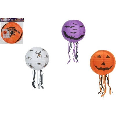 Teddies Lampión gule Halloween so strapcami papier priemer 30 cm v sáčku (bez prútika) 00800417