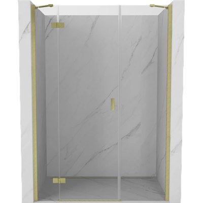 Mexen Mist-H лява душ кабина с отваряща се врата 140 cm, прозрачна, златиста четка - 8A5-140-001-55-00-L (8A5-140-001-55-00-L)